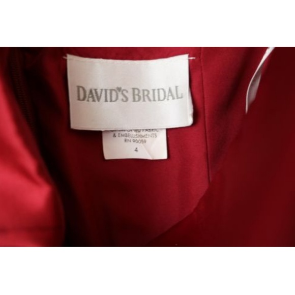 Davids Bridal Womens Dress Red Strapless Brooch - Picture 6 of 6